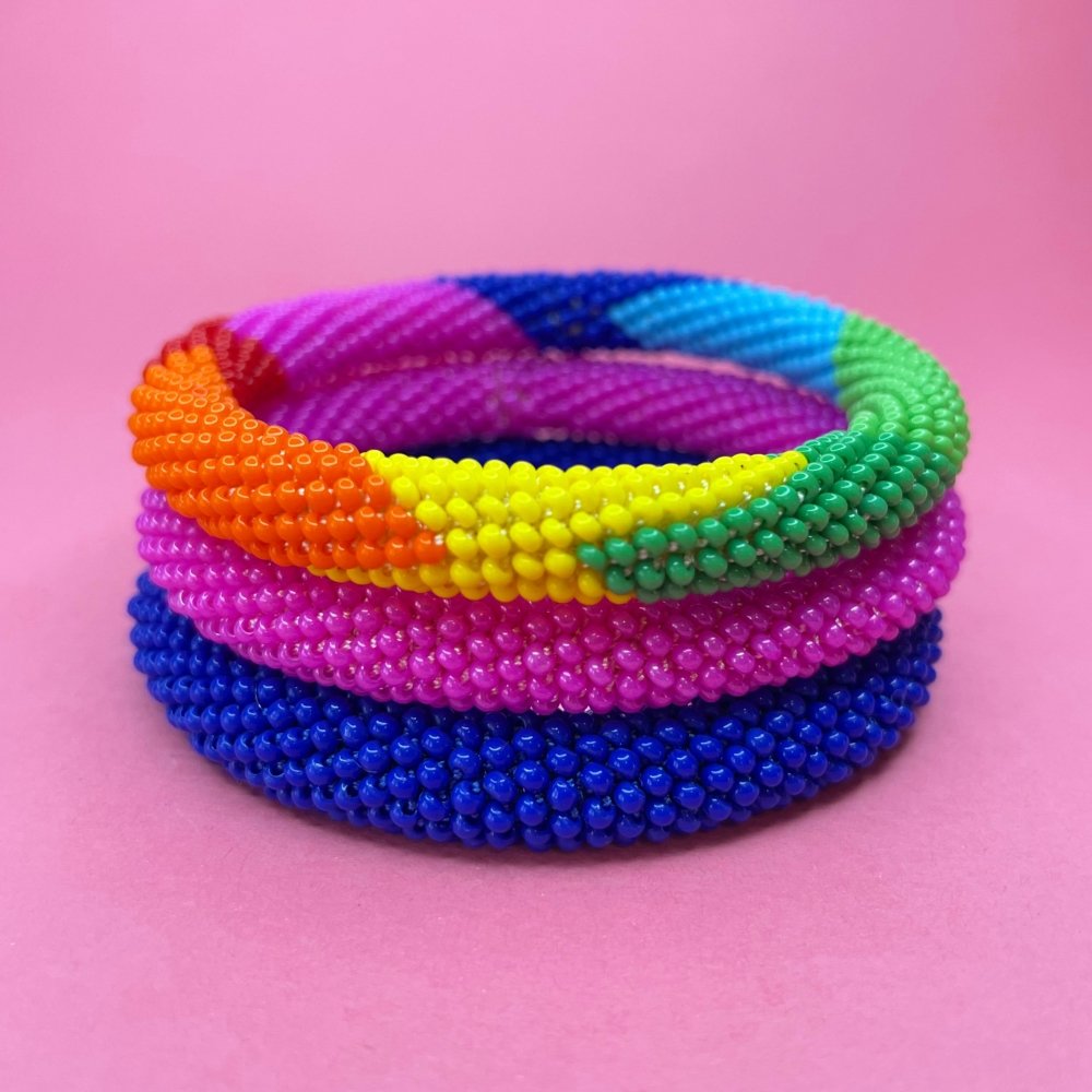 Rainbow Sugar Rope Bracelet set in 3 - Beadzy
