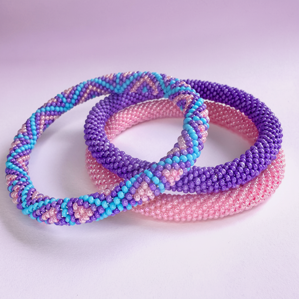 Bubblegum Bloom Beaded Rope Bracelet set in 3 - Beadzy - Australia