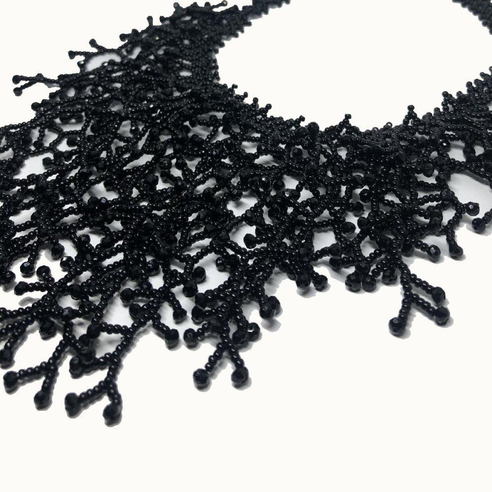 Black Crystal Coral Necklace - Beadzy