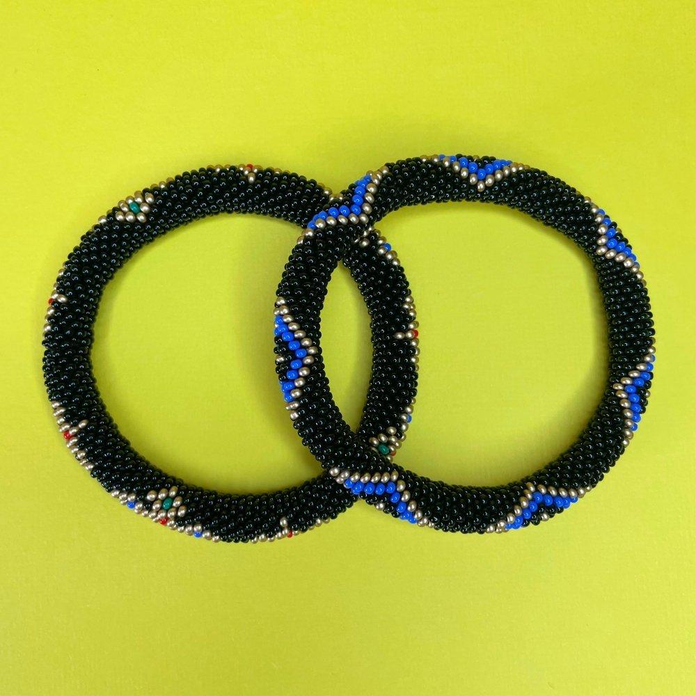 Black Sahmeran Double Bracelet Set - Beadzy
