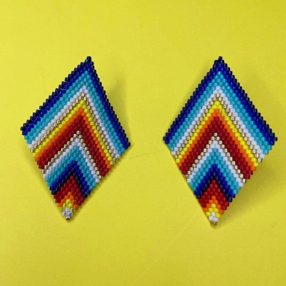 Corner of Rainbow Miyuki Stud Earrings - Beadzy
