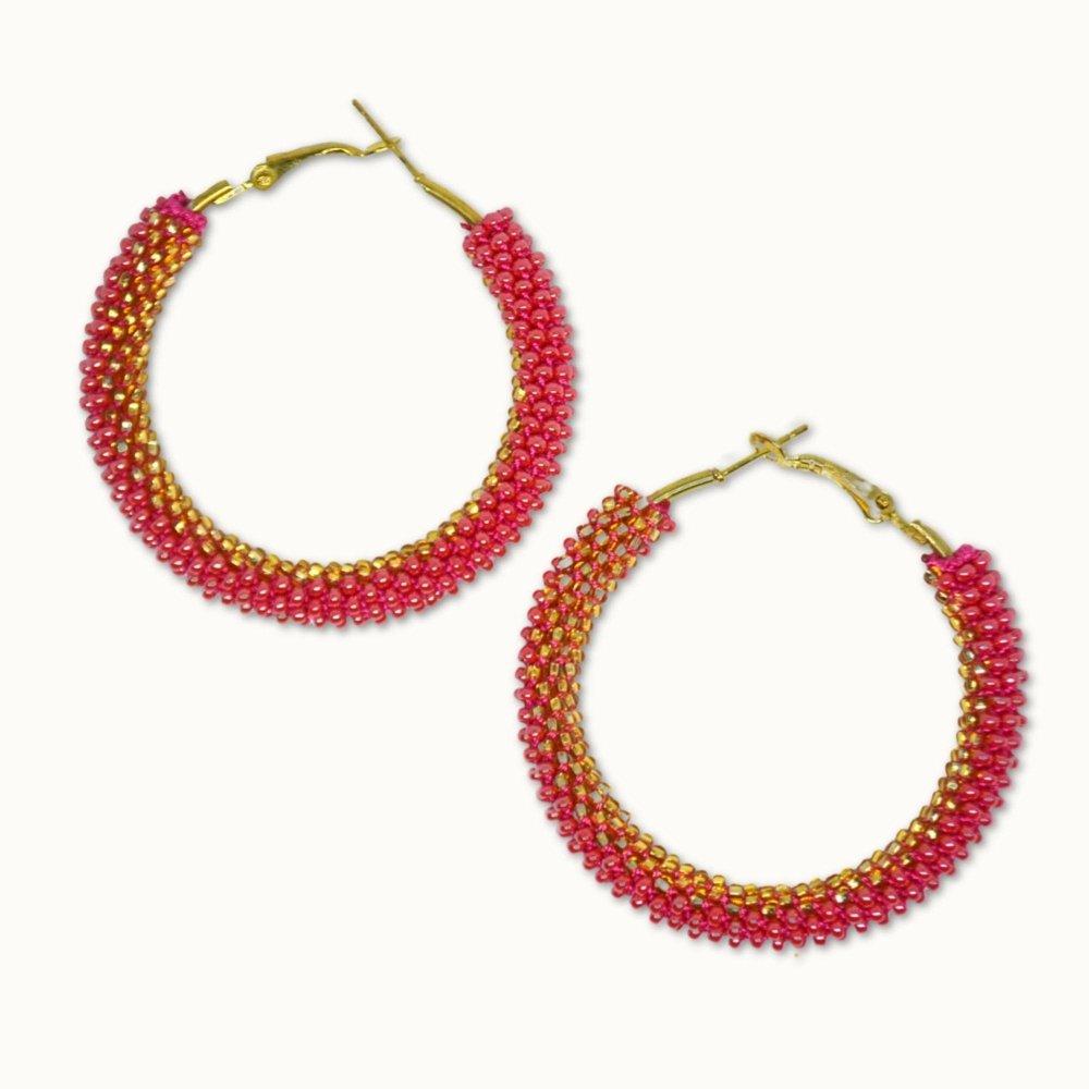 Pinkrivet Large Hoop Earrings - Beadzy